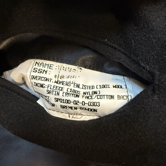 US NAVY Wool Pea Coat WOMEN SIZE 16S Quarterdeck Collection Military Authentic - Picture 5 of 9